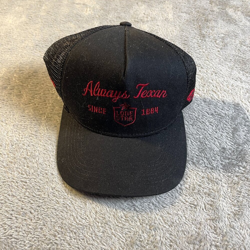 1887 Lone Star Beer‎ Rodeo San Antonio Always Texan Black Red Mesh Snapback